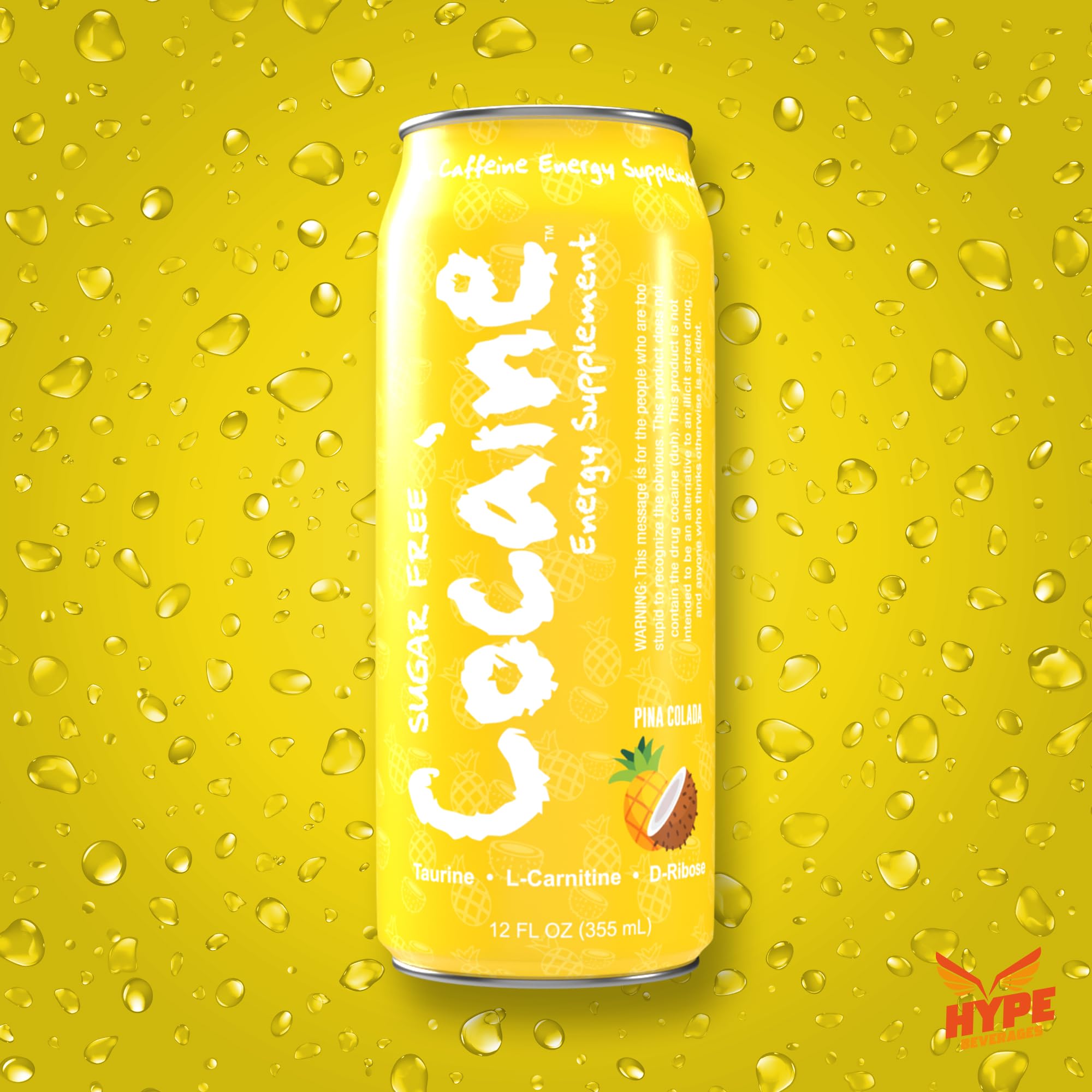 Hype Beverages Official Pre Workout Energy Drink - Sugar Free, Healthy 280mg Caffeine Boost, L-Carnitine, Taurine, Vitamins C, B6, B12, Antioxidants