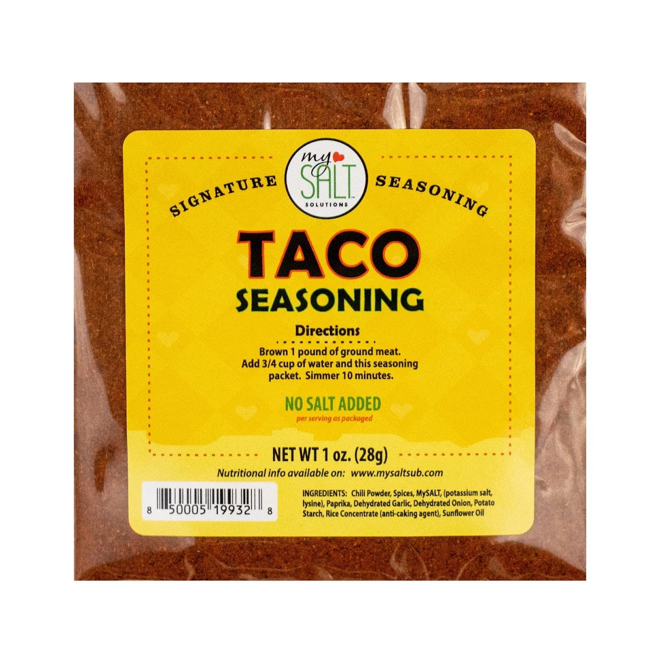 MySALT Taco Seasoning Mix, No Salt Added (3 Pack)