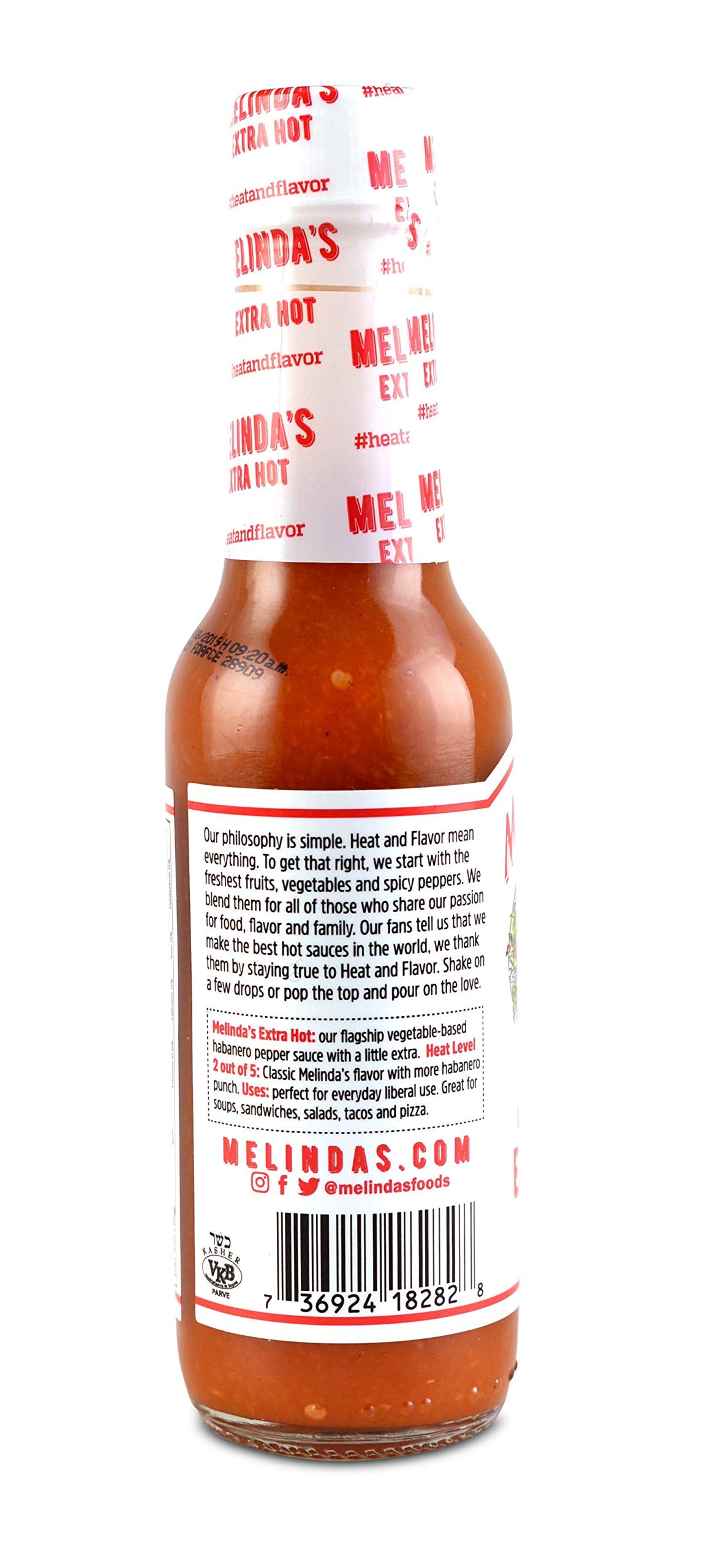 Melinda’s Original Habanero Extra Hot Sauce - Made with Habanero Peppers, Carrots, Onion, Vinegar & Garlic - Keto, Vegan, Gluten Free Hot Sauce - 5oz