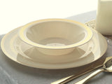 " OCCASIONS " 60 Plates Pack, Heavyweight Disposable Wedding Party Plastic Plates (6.25'' Dessert/Bread Plate, Lace Ivory & Gold)