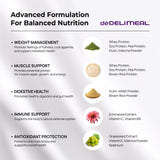 LUQUA deDelimeal - Complete Nutritional Drink Mix | Plant-Based Formula with Protein, Fiber, and Multivitamins | Convenient Daily Meal Support | 15