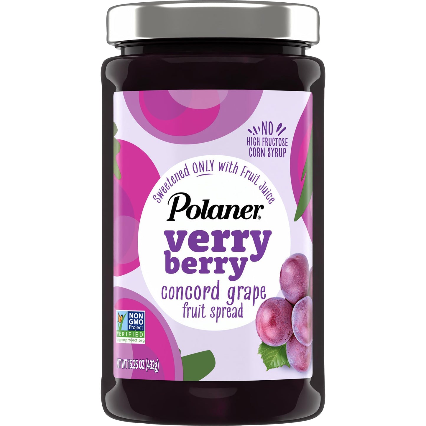 Polaner Verry Berry Fruit Spread, Concord Grape, 15.25 Ounce