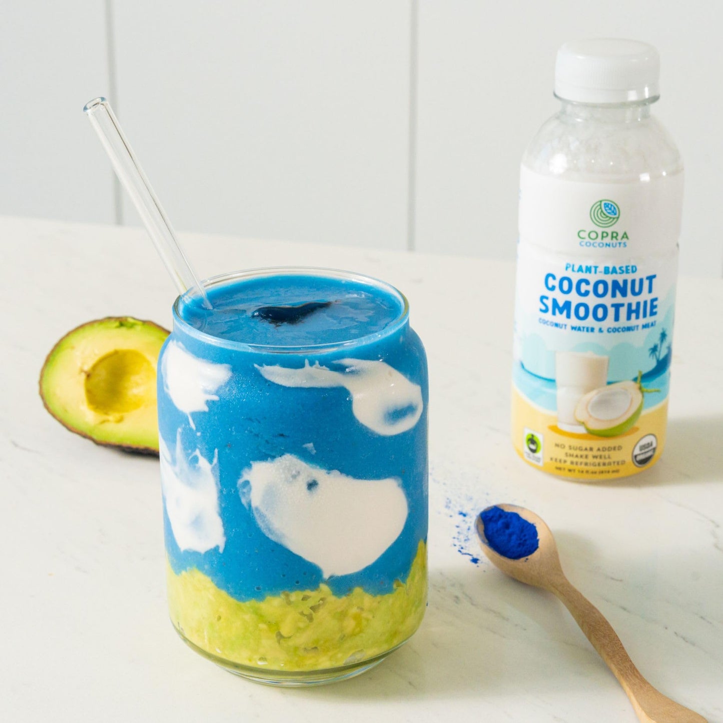 Copra Organic Frozen Coconut Smoothie (No Sugar Added) | Vegan, Non-GMO, Gluten-Free (Case of 6 Bottles x 14 Fl Oz)