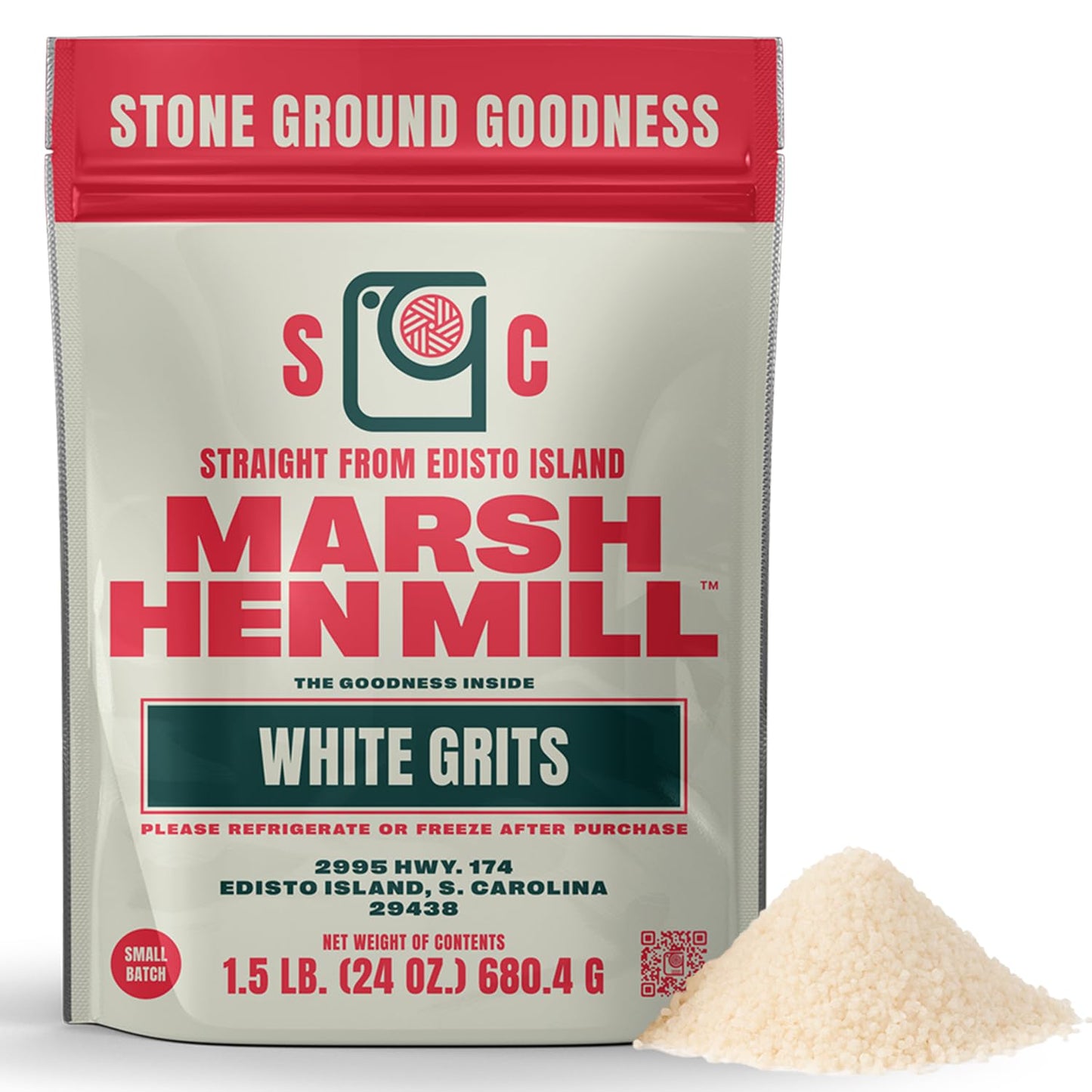 Marsh Hen Mill White Grits | Stone Ground White Corn | Gluten-Free, No Additives | Instant for Quick Meals | Family Farm Grown on Wadmalaw Island |