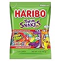 Haribo of America Twin Snakes Gummi Candy, Assorted Sweet and Sour Flavors, 5 Ounce