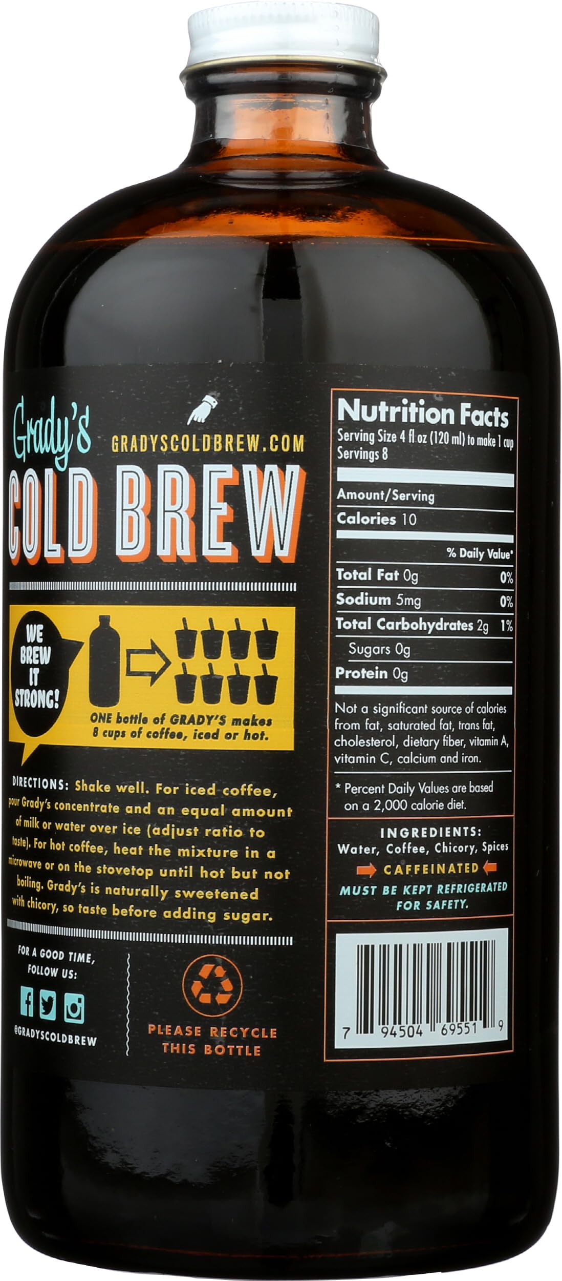 Grady's Cold Brew Iced Coffee, 32 oz
