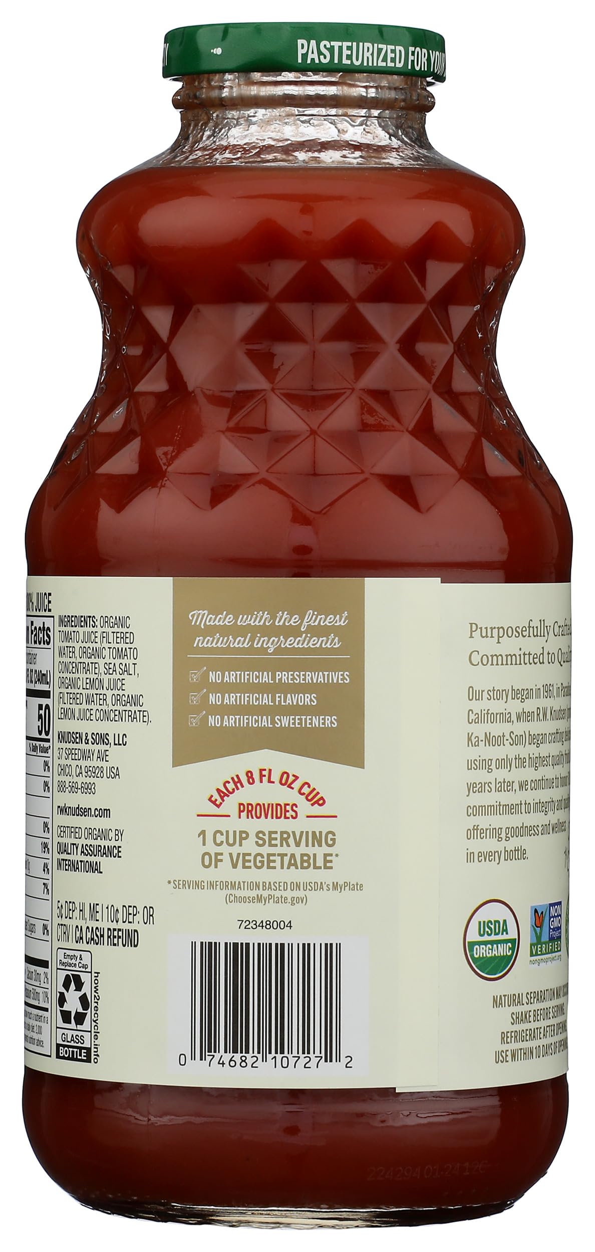 Knudsen Organic Tomato Juice ( 12x32 OZ)