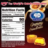 Amos 4D Creme Brulee Gummy Candy, Caramel Flavored Soft Chewy Gummies, Individually Wrapped On The Go Snacks, 8.47 oz (240g)