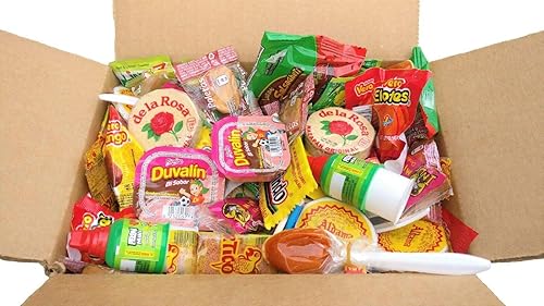 Mexi-Mix Box Mexican Candy Assortment. 86 count. Care Package Variety of Spicy Candy Box Gift Bulk Dulces Mexicanos Snack Include: Obleas Duvalin