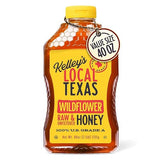 Kelley's Local Texas Wildflower Honey 40 oz - 100% Pure, Raw and Unfiltered - All-Natural American Honey for Tea, Baking, Yogurt, Toast & BBQ, Squeeze Bottle