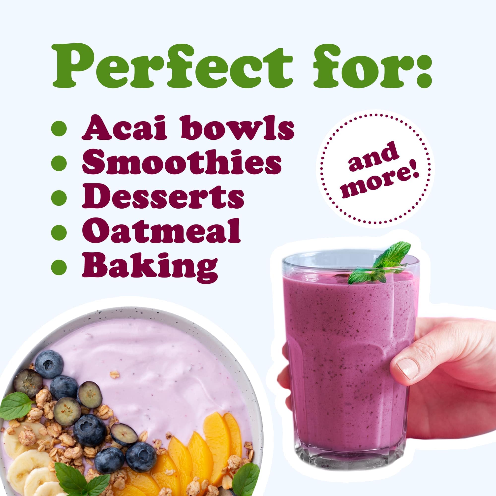 Food to Live Organic Freeze-Dried Acai Berry Powder, 4 Pounds - Non-GMO, Kosher, Raw, Vegan, Unsweetened, Unsulfured, Bulk