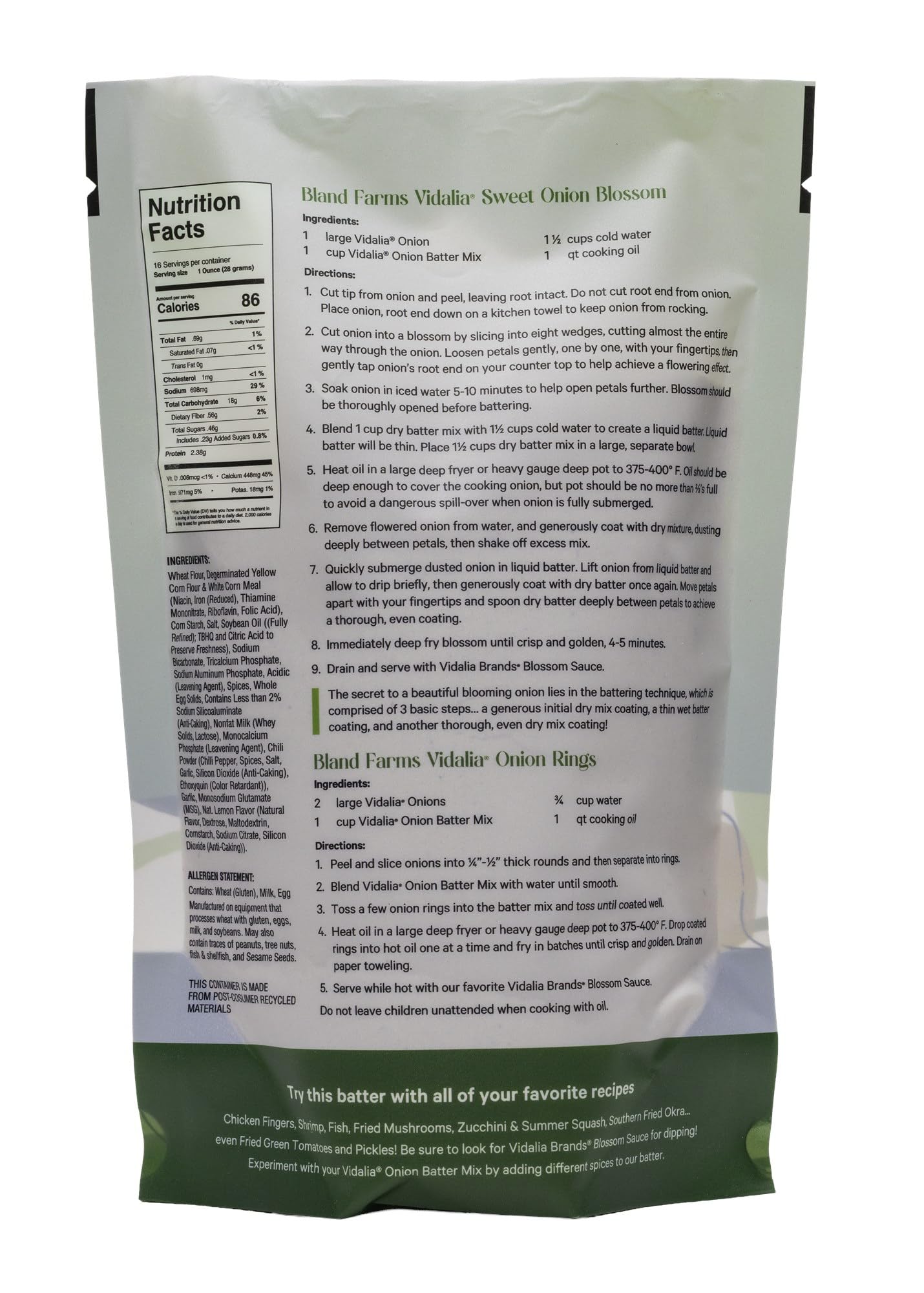 Sweet Onion Blossom Batter Mix - Vidalia Brands Blooming Onion Mix - 16-Ounce (Pack of 3)