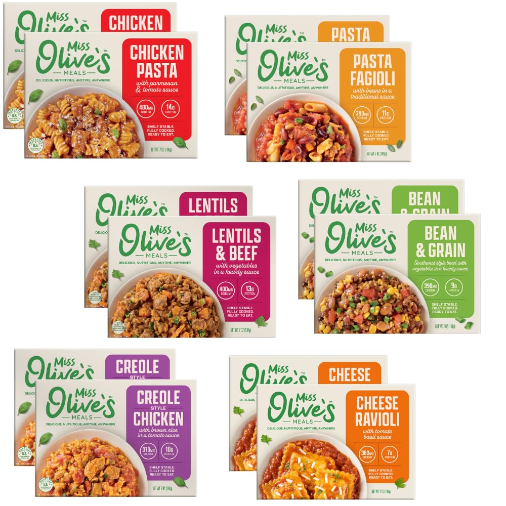 Miss Olive’s Ready Meals Variety Pack 2 of Each Flavor, 12 Pack, 7oz