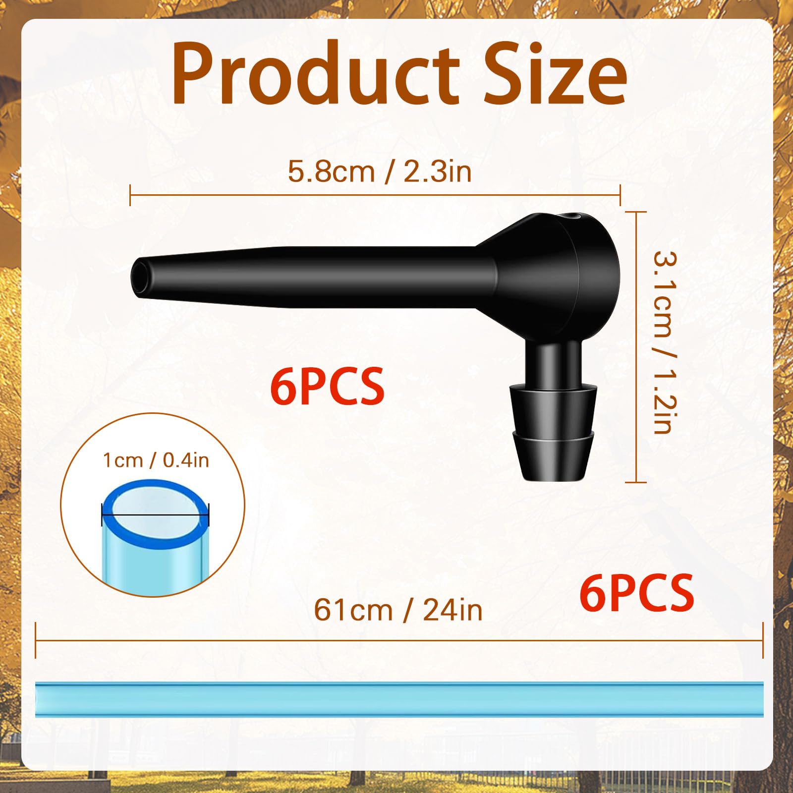 6 Set Maple Syrup Tapping Kit Tree Taps with 2ft Tubing Syrup Sugaring Starter Taps for Pure Maple & Birch Syrup Collection