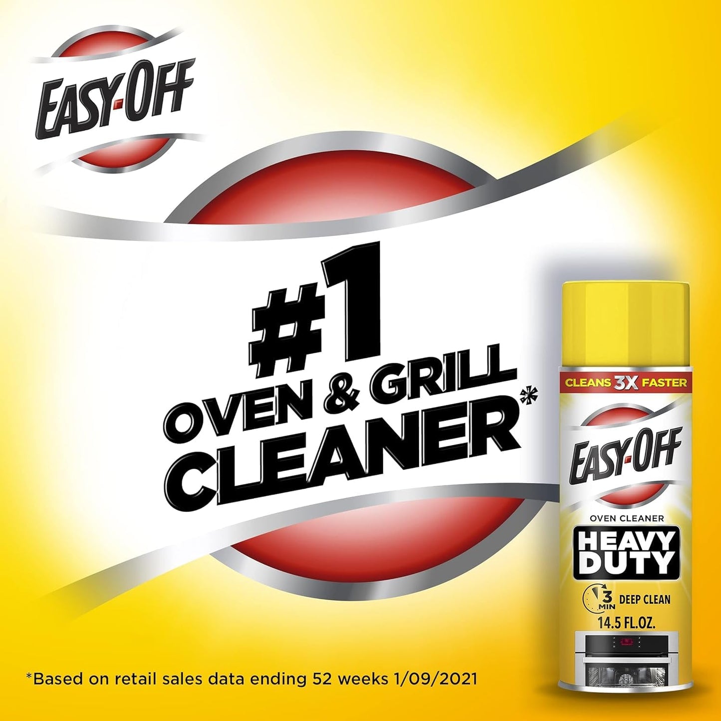 Easy-Off Heavy Duty PRO size Oven Cleaner Foam, Removes Grease & Burned-On Food, For Ovens, Grill Grates & More 24oz (6-count)