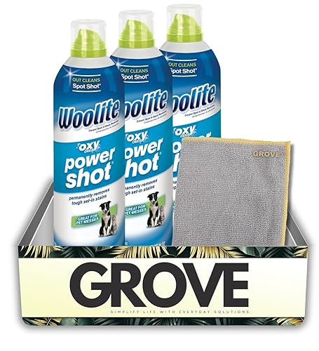 Power Shot Fresh Scent Cleaner 14 oz Liquid Bundle with Microfiber Cloth - Removes Tough Stains and Freshens Carpets and Rugs - Gift Set (4 Items)
