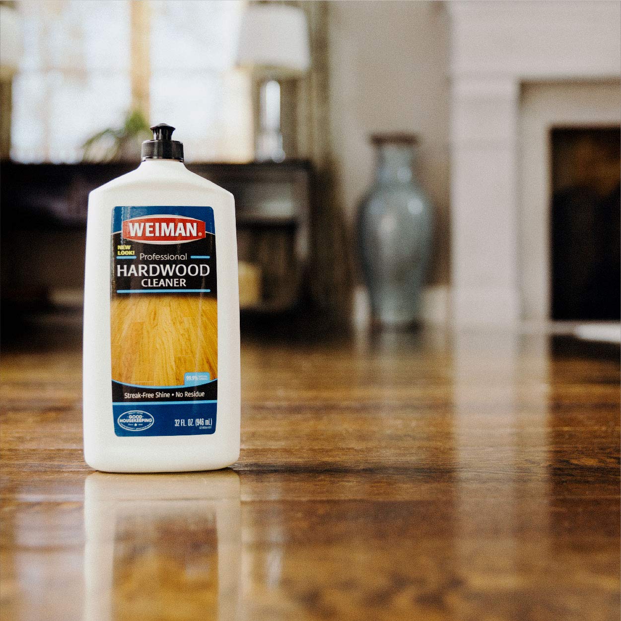 Weiman Hardwood Floor Cleaner - Surface Safe, No Harsh Scent, Safe for Use Around Kids and Pets, Residue Free - 27 oz. Trigger