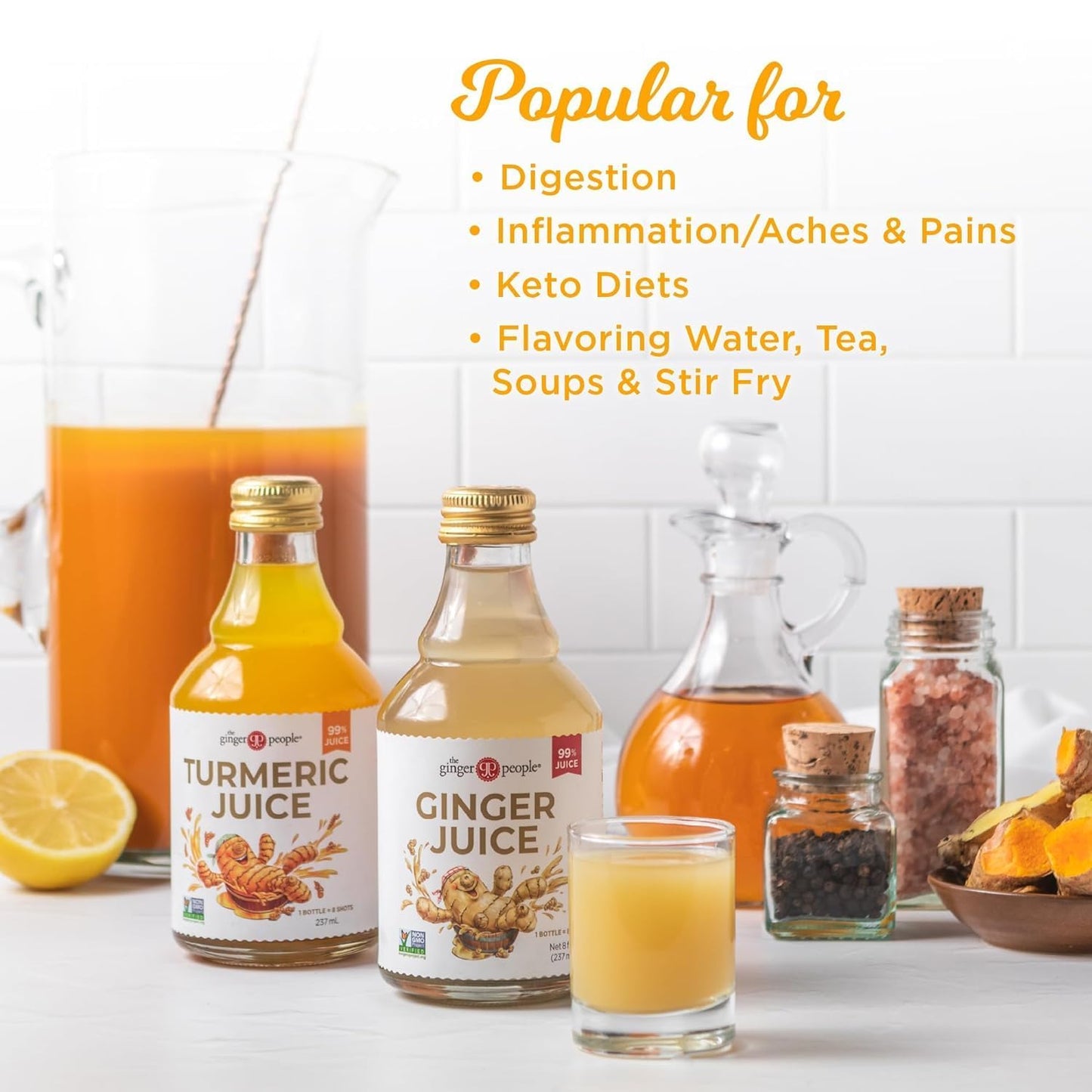 The Ginger People Fiji Turmeric Juice, 8 oz Glass Bottle (Pack of 1)