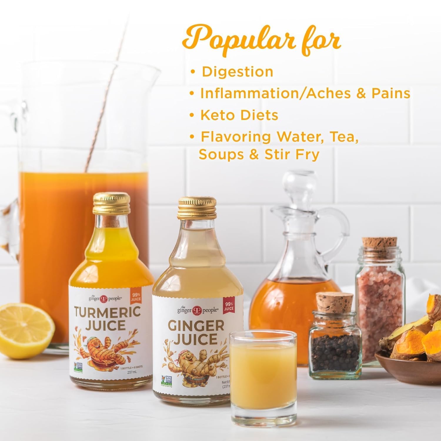 The Ginger People Fiji Turmeric Juice, 8 oz Glass Bottle (Pack of 1)