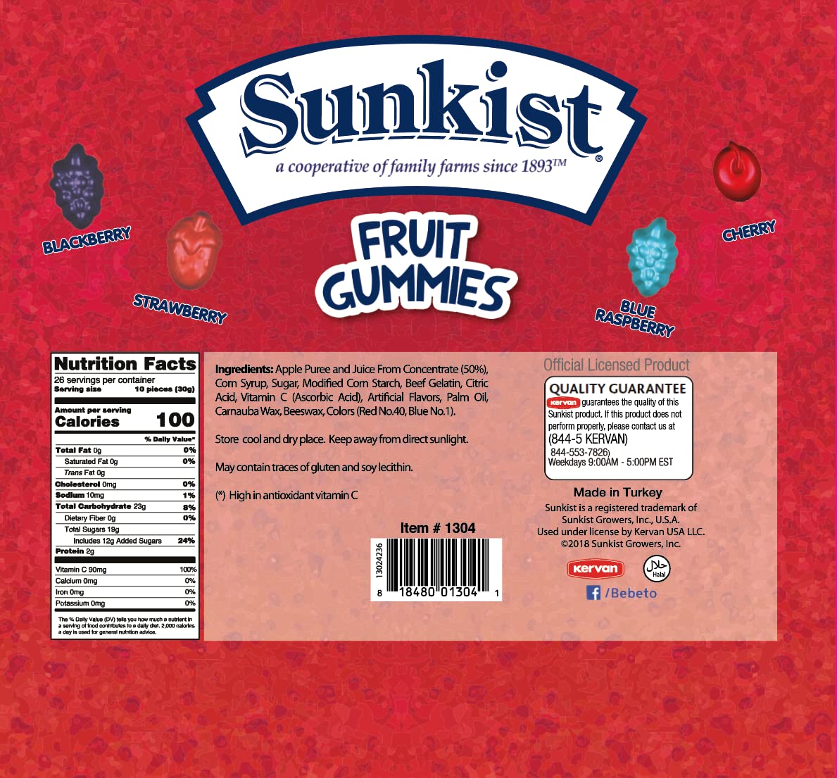 Sunkist Fruit Gummies Berries Blast