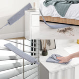 Retractable Gap Dust Cleaner with 3 Microfiber Dusting Cloths & 30-100 inch Extendable Long Handle, Retractable Duster Brush for Cleaning Under