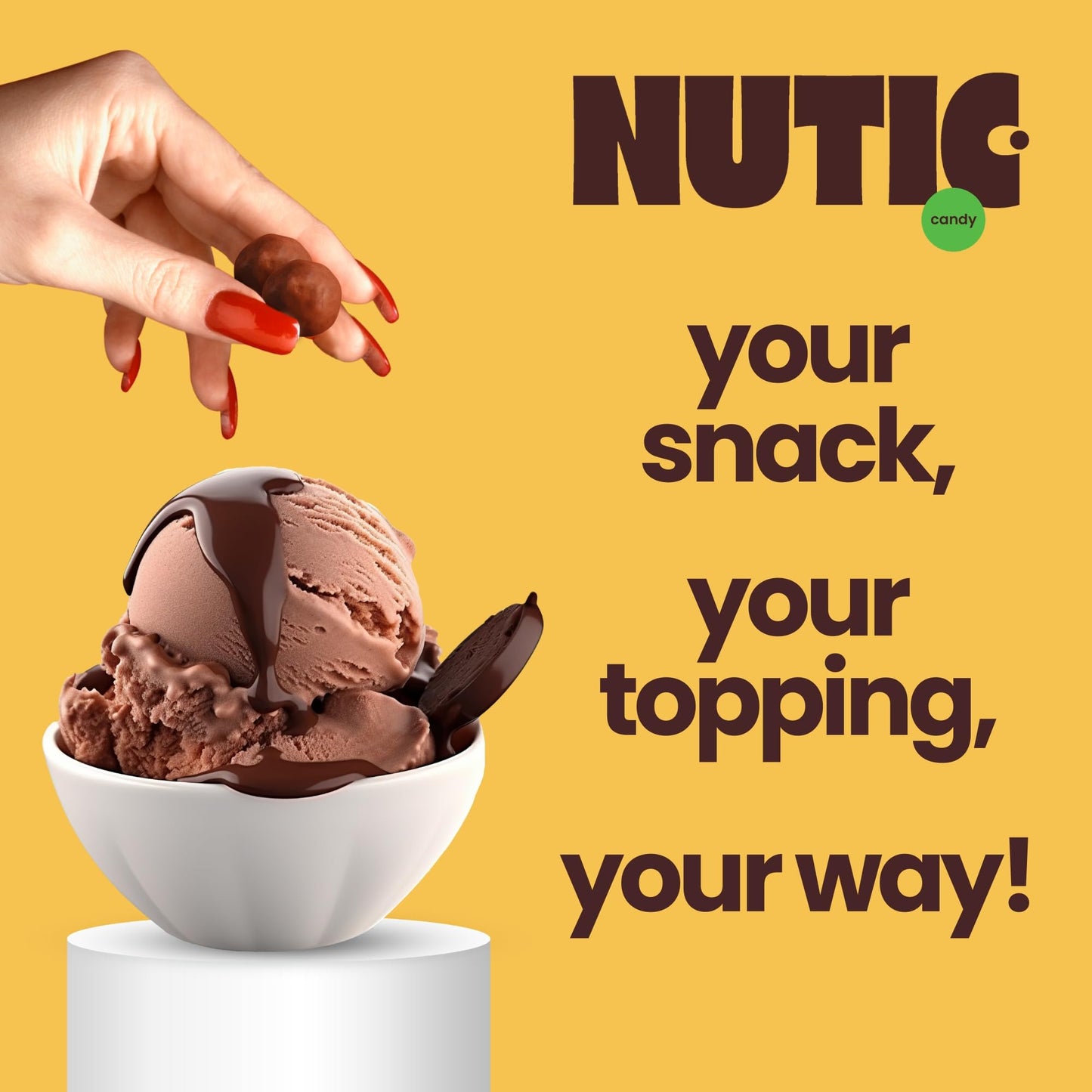 Nutic Gourmet Milk Chocolate Covered Malted Milk Balls - 1 Lb Bulk Candy for Christmas, Holidays & Family Movie Nights - Ideal Food Gift for Couples