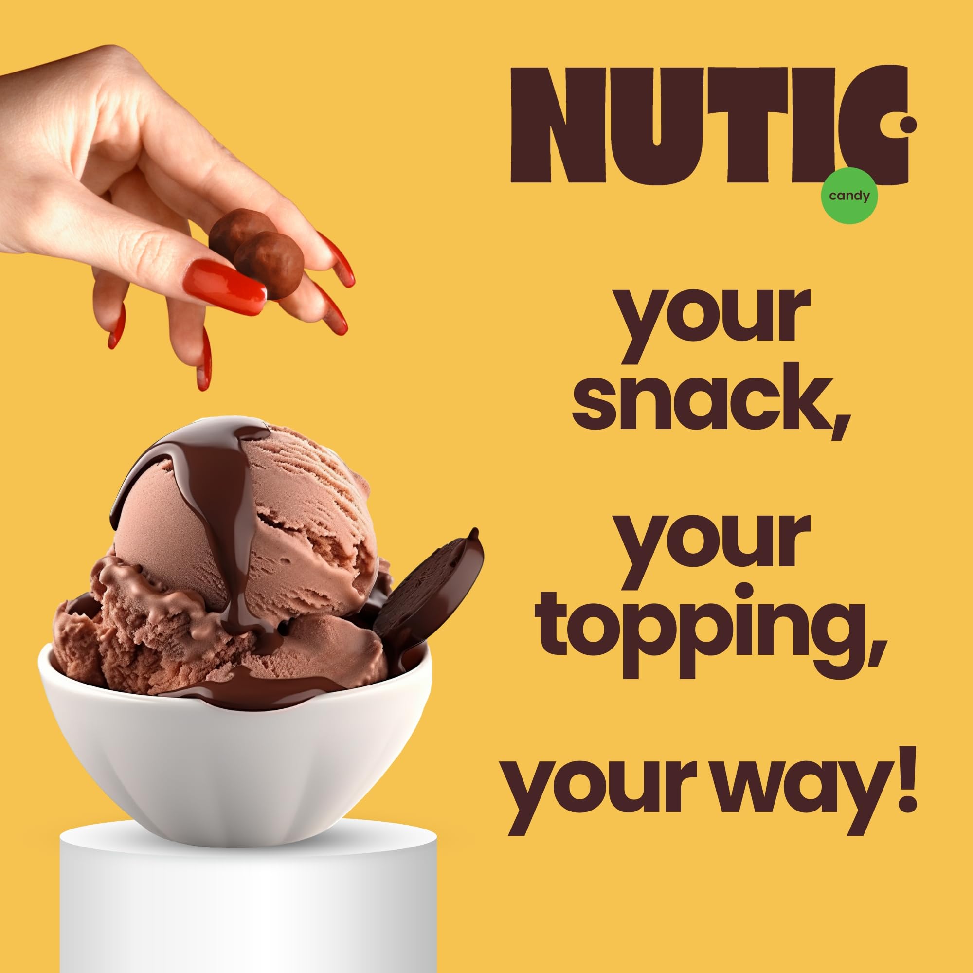 Nutic Gourmet Milk Chocolate Covered Malted Milk Balls - 1 Lb Bulk Candy for Christmas, Holidays & Family Movie Nights - Ideal Food Gift for Couples