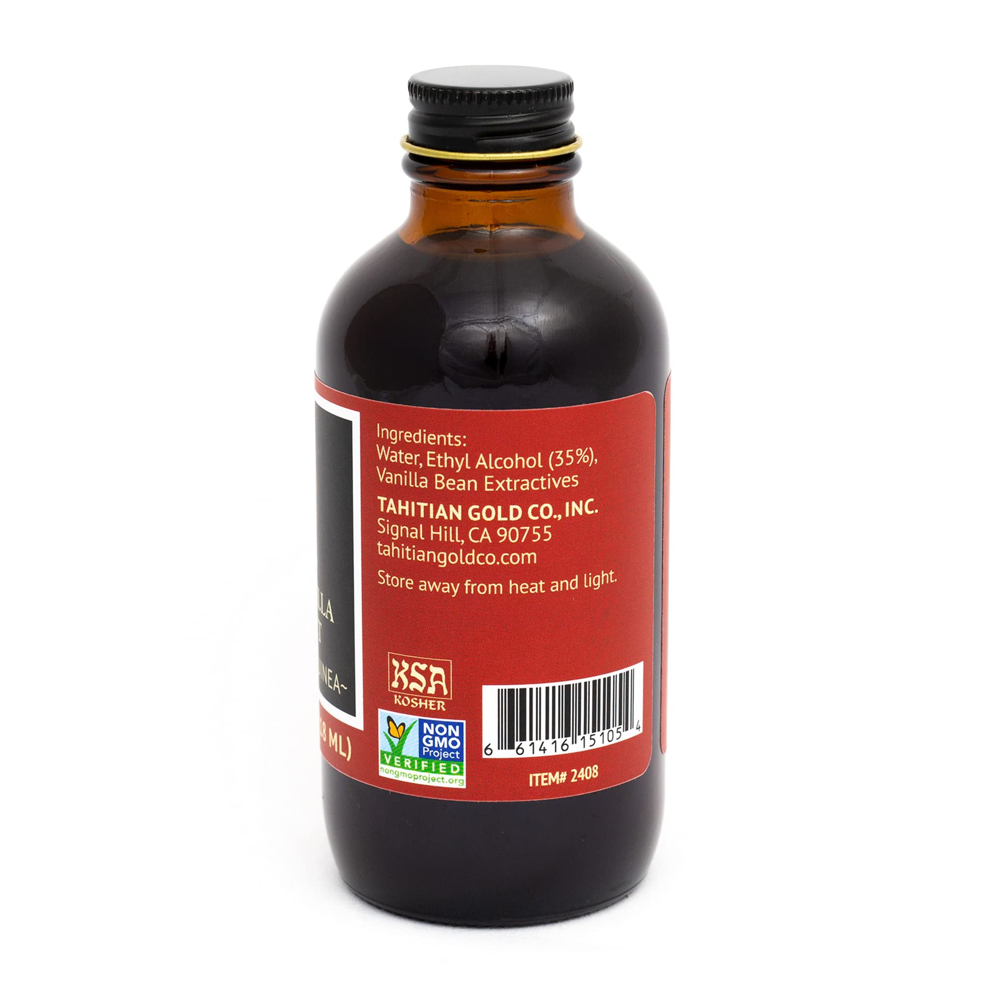 Tahitian Gold - Pure Vanilla Extract - Tahitian Select - Made From Top-Quality Tahitian Vanilla Beans of Papua New Guinea - 4 Fl Oz