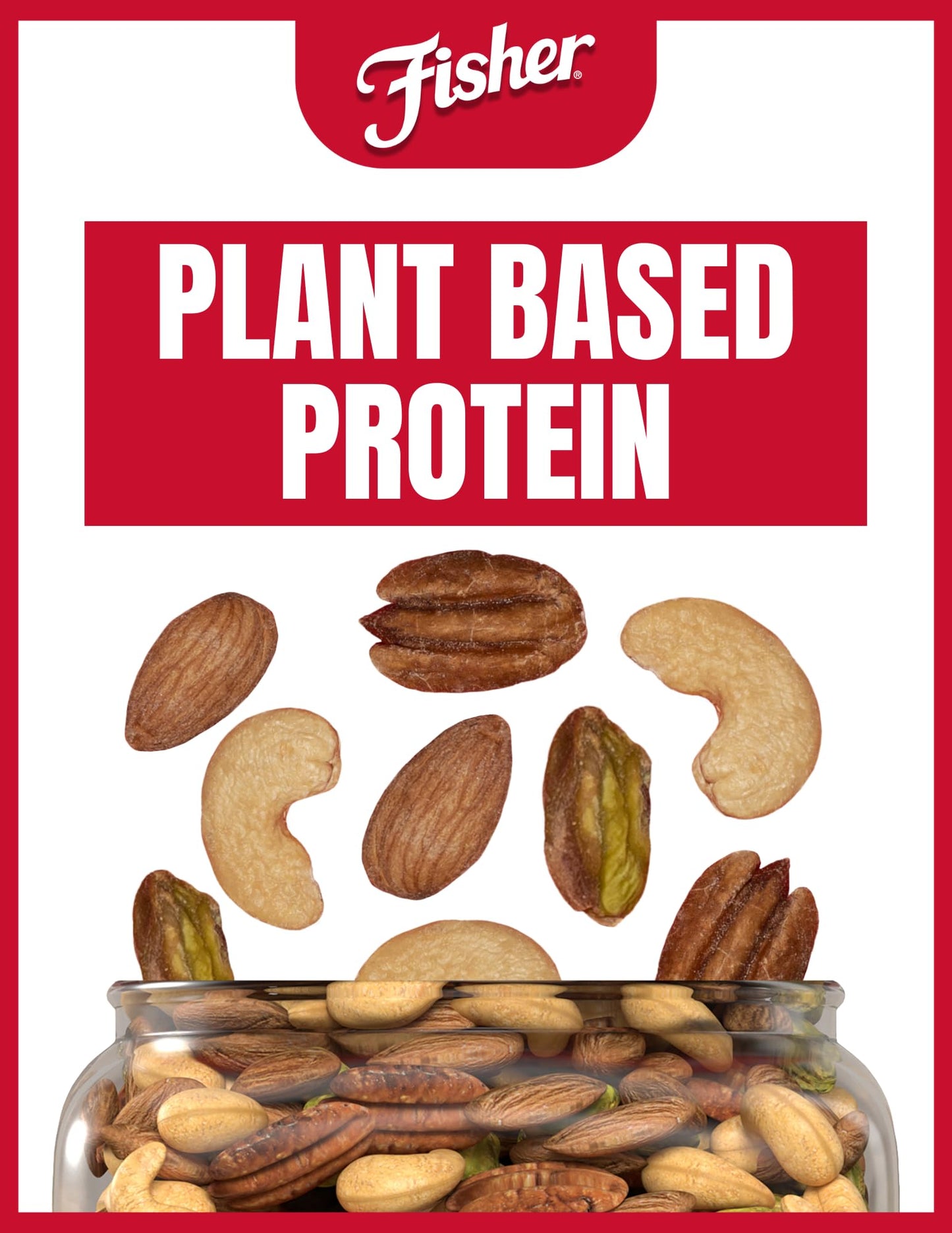 Fisher Oven Roasted Never Fried Deluxe Mixed Nuts, 24 Ounces (Pack of 1), Almonds, Cashews, Pecans, Pistachios, Healthy Snacks for Adults, Made