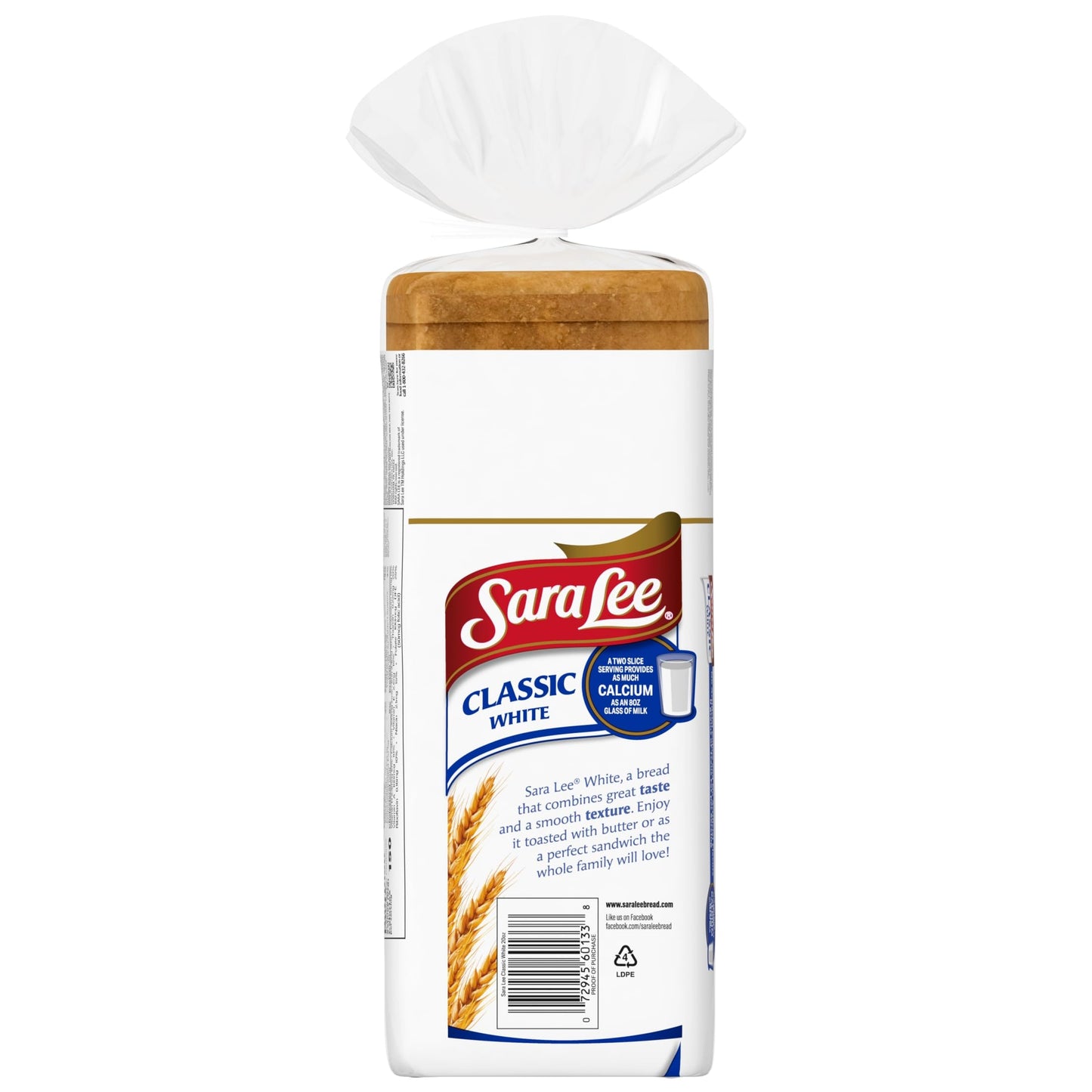 Sara Lee Classic White Sandwich Bread, 20 Oz Loaf of White Bread With No Artificial Colors or Flavors