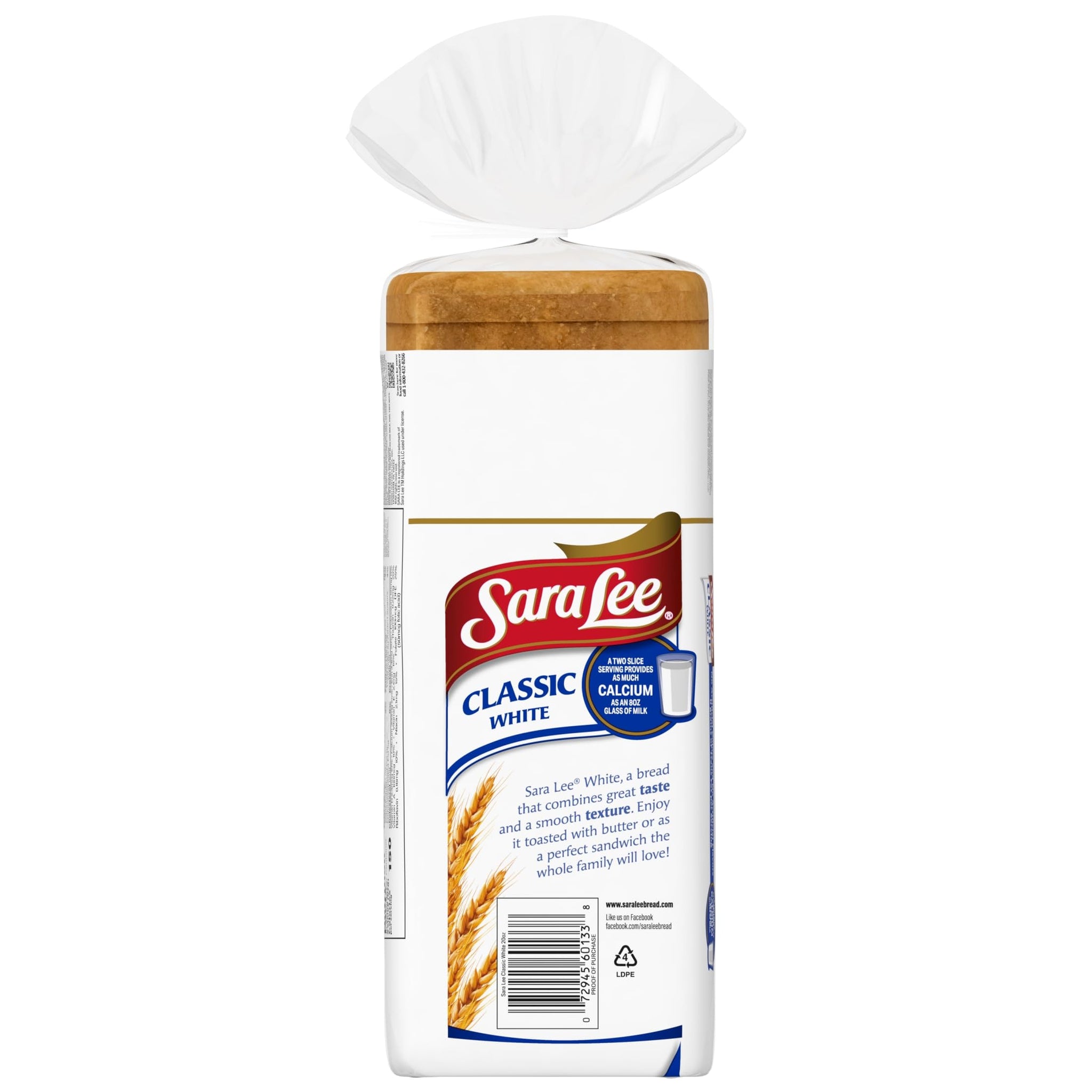 Sara Lee Classic White Sandwich Bread, 20 Oz Loaf of White Bread With No Artificial Colors or Flavors