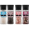 Soeos Spice Seasoning Set of 4, 9.8oz(277.82g), With Integrated Grinders, Salt and Pepper Grinder Set, Pure and Fresh Perfect for BBQ Seasoning Gift