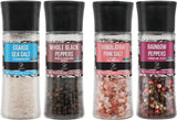 Soeos Spice Seasoning Set of 4, 9.8oz(277.82g), With Integrated Grinders, Salt and Pepper Grinder Set, Pure and Fresh Perfect for BBQ Seasoning Gift