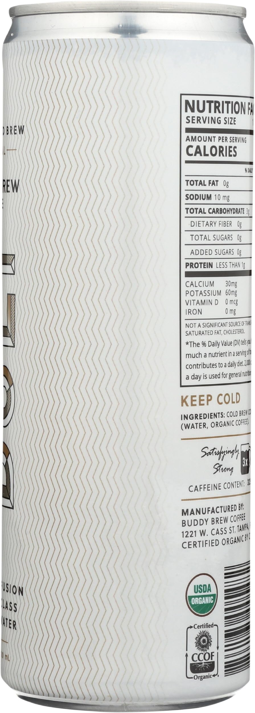 Buddy Brew Organic Bolt Cold Brew Coffee, 10.5 FZ