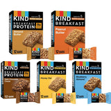 KIND Breakfast Bars Variety Pack - 60 Bars - Dark Chocolate Cocoa, Honey Oat, Peanut Butter, Blueberry Almond & Almond Butter - Healthy On-the-Go