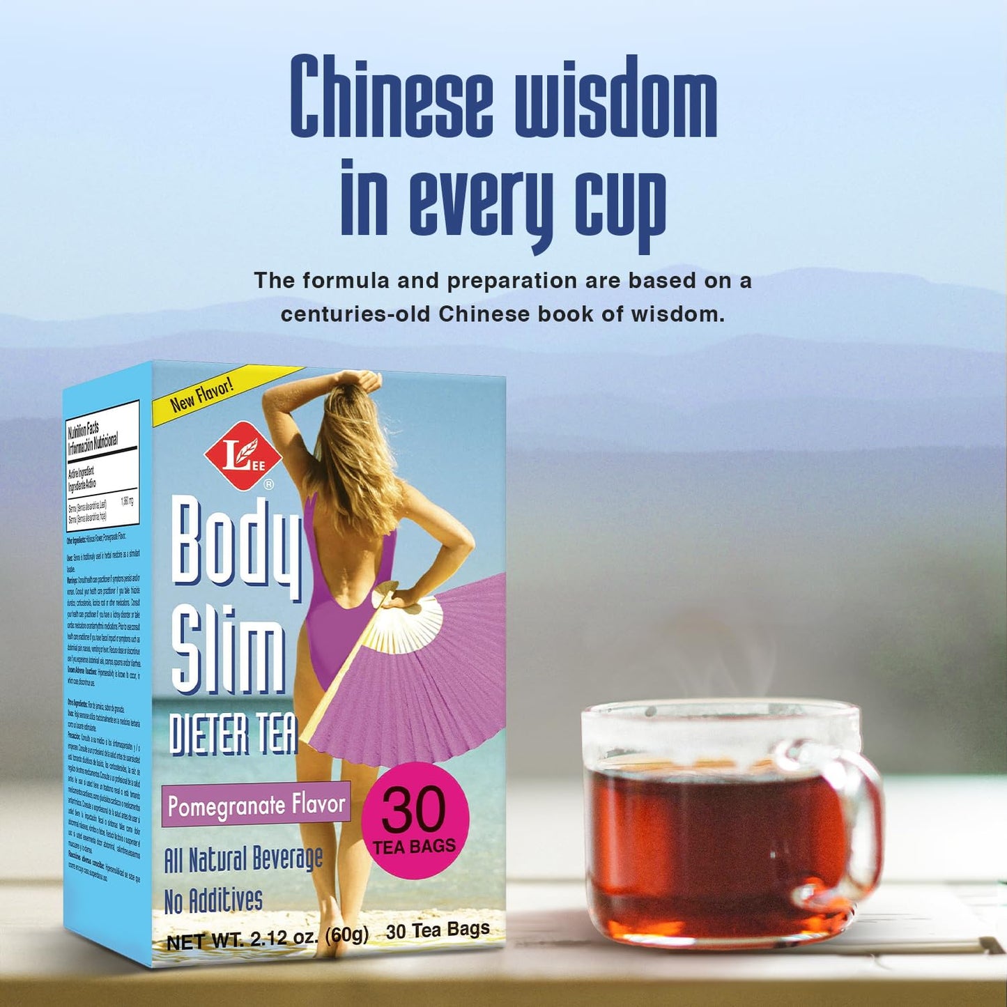 Uncle Lee's Tea Body Slim Tea Dieters Tea, Caffeine Free Chinese Herbal Tea with Senna Leaves and Natural Lemon Zest Flavor Tea Bags, 30 Tea Bags Per