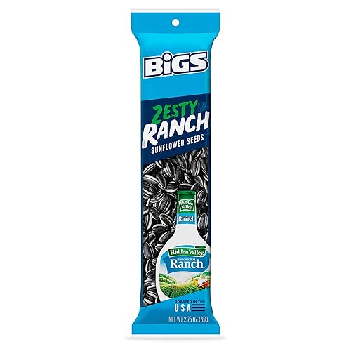 BIGS Sunflower Seeds Slammer, Hidden Valley Zesty Ranch Flavor, 2.75 oz.