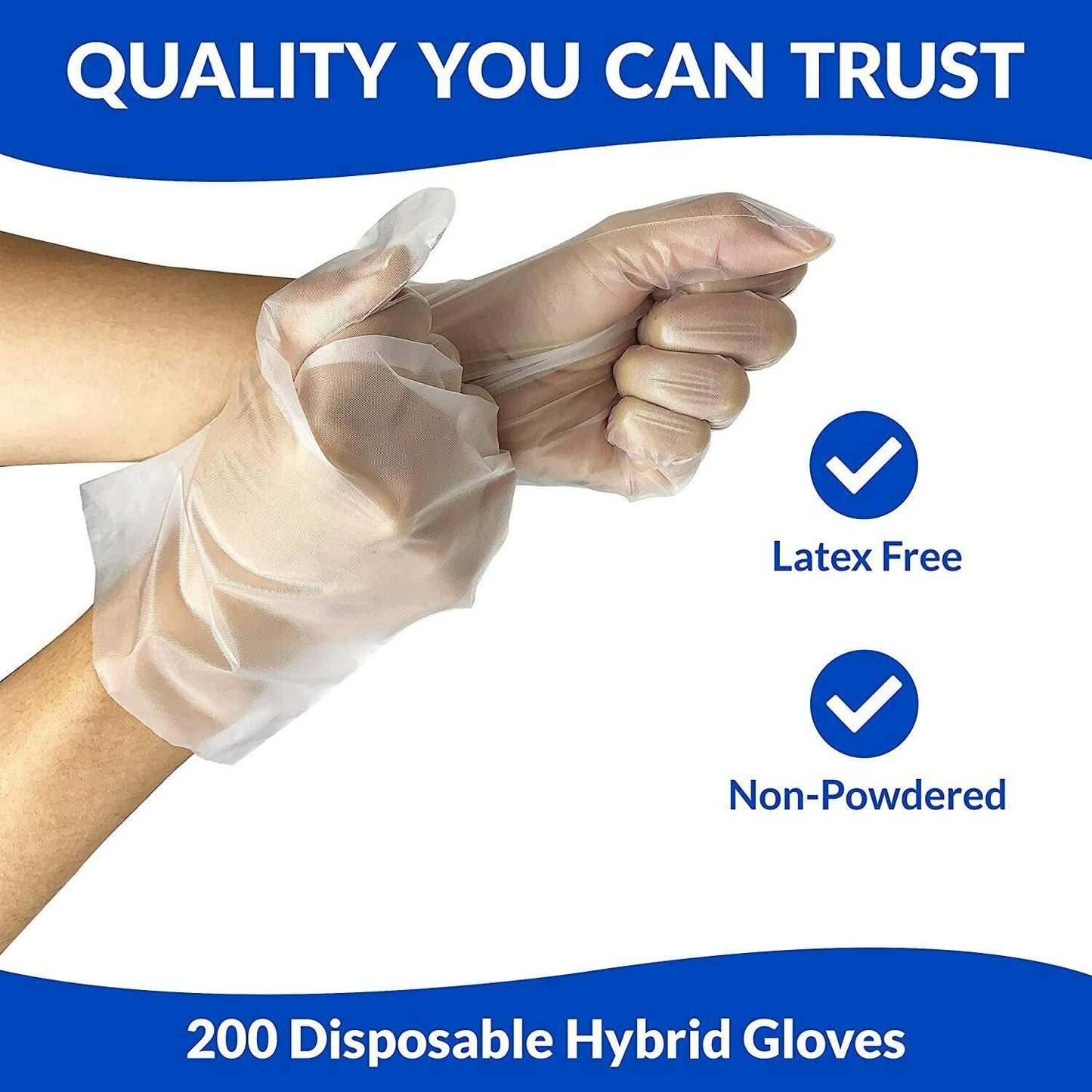 200 PCS SunnyCare 9803 TPE Food Service Gloves, Powder Free (Non Nitrile Vinyl Latex) Large