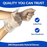 200 PCS SunnyCare 9803 TPE Food Service Gloves, Powder Free (Non Nitrile Vinyl Latex) Large