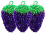 Cute Fruit Strawberry Acrylic Dish Scrubber Non-Scratch Washing Sponge Rag Clean Cloth Purple Pack of 2
