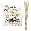 2 Pounds of Large White Marshmallows with Bonus Roasting Sticks - Made with Natural Vanilla, No Artificial Flavors - Great for Campfires, S'Mores
