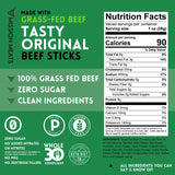 Mission Meats Beef Sticks - 100% Grass Fed Beef, Zero Sugar, Healthy Snacks, Individually Wrapped, Gluten Free, Non-GMO, Original 1oz (Pack of 12)