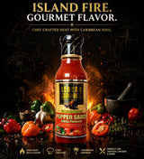 Legend Cookhouse Chefs Gourmet Pepper Sauce | Caribbean Habanero Hot Sauce | Tangy Island Style Pepper Sauce for Seafood, Wings, BBQ and Marinades | 8