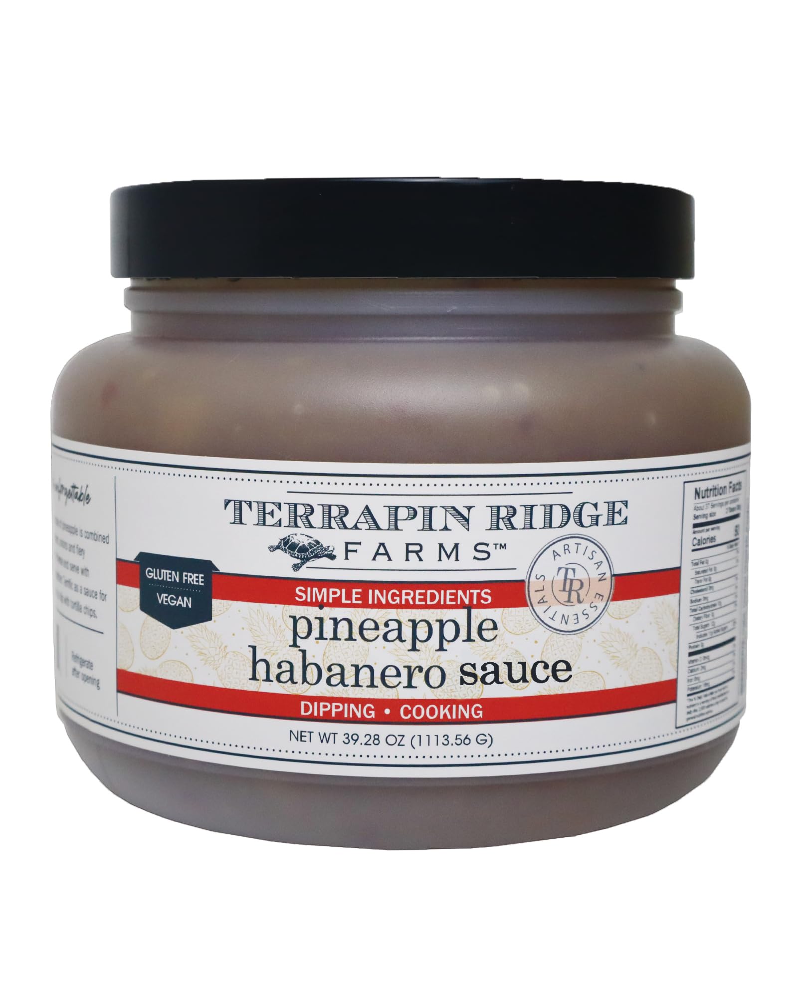 Terrapin Ridge Farms Pineapple Habanero Sauce - Sweet & Fiery Sauce for Dips, Appetizers, and Meats - 1 Quart Jar