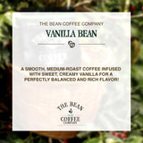 The Bean Organic Coffee Company Vanilla Bean, Medium Roast, Ground Coffee, 16-Ounce Bag,Café molido tostado organico