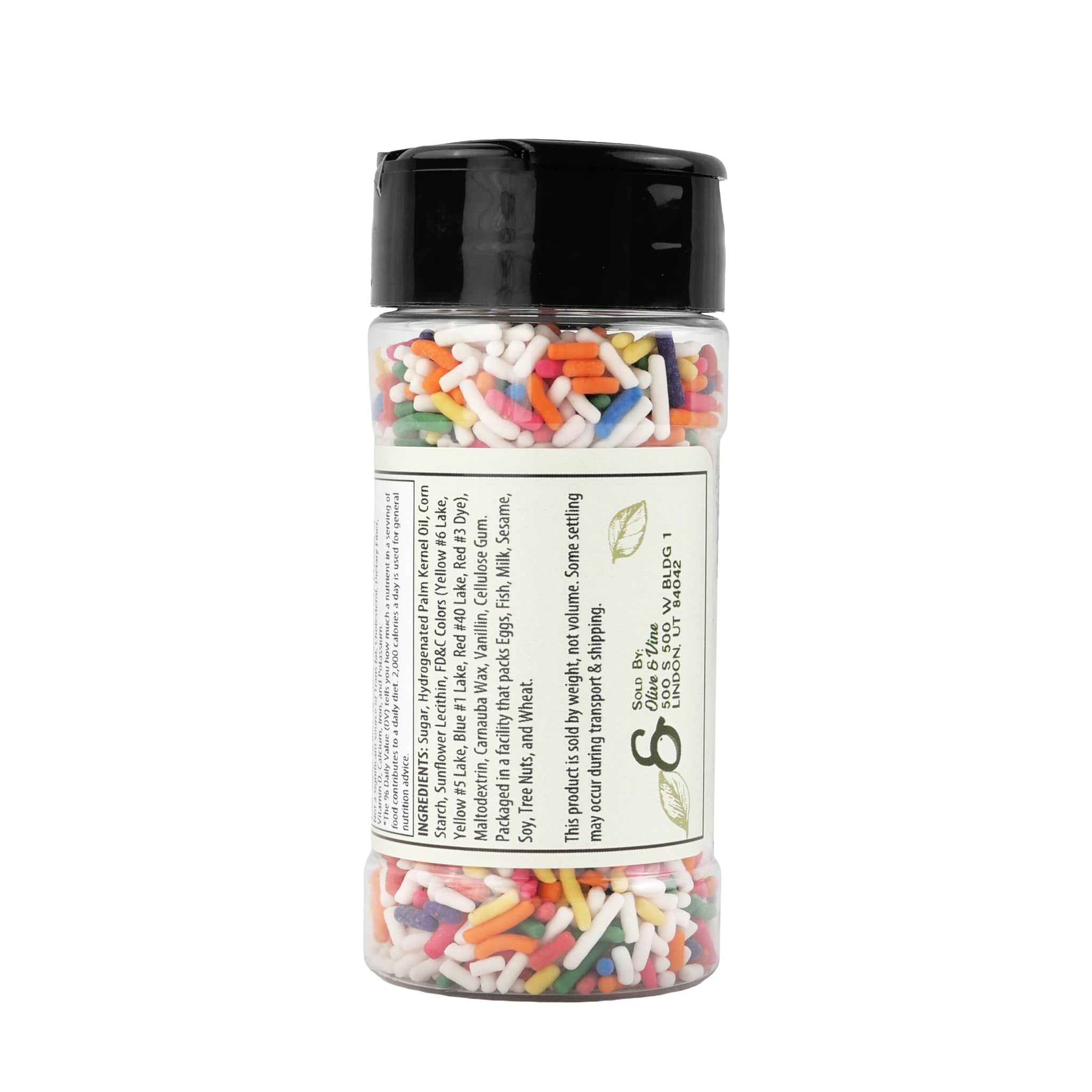 Olive & Vine Rainbow Sprinkles, Sweet & Colorful, For Baking & Desserts, Rich Tradition, Authentic Taste, For Global Recipes (2.88 Ounce)