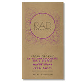 Rad Chocolate Vegan 85% Cacao Sea Salt Chocolate Maple Sugar | 3 pack | Certified Organic | Gluten & Soy Free Chocolate | Paleo Friendly