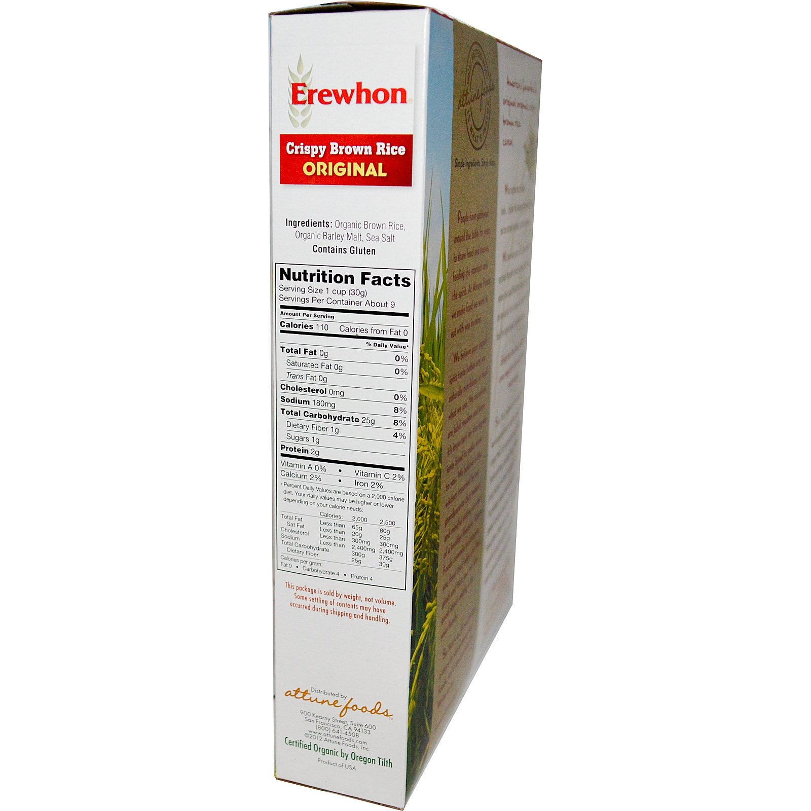 Erewhon Crispy Brown Rice Cereal Original -- 10 oz