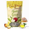 True Honey Apple Green Tea Bags - Honey Crystals Blended in Every Sachet - Young Hyson Green Tea with Apple - All Natural Contains Caffeine Tea Bag 24