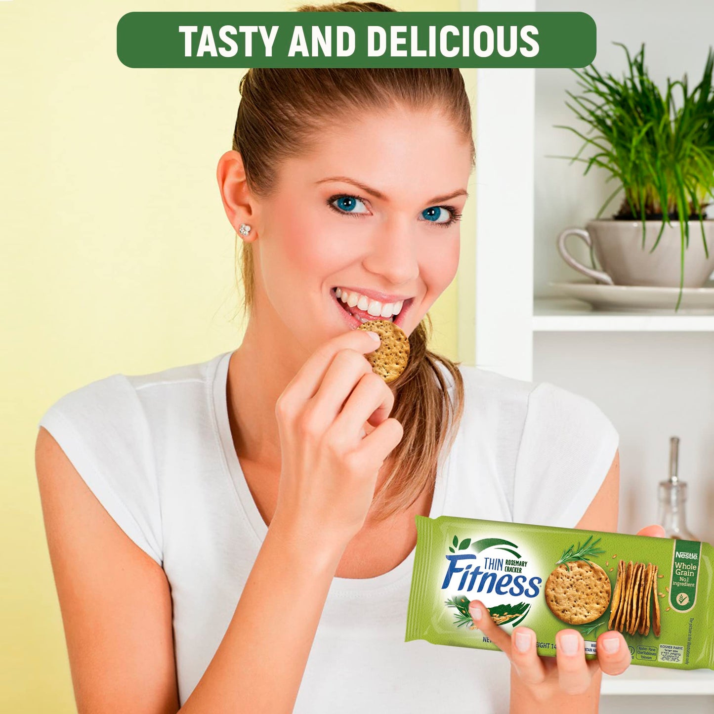 Nestle Fitness Thins Rosemary Crackers (2-Pack) 100 Calorie Per Serving, Whole Grain, Kosher Certified - Perfect for Dips and Spreads